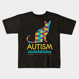 Cat Autism Awareness Kids T-Shirt